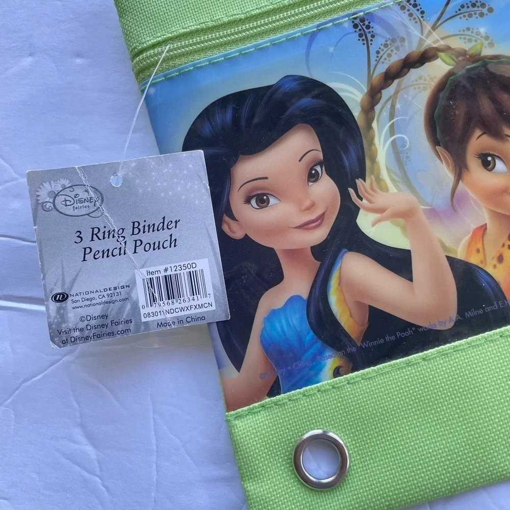 Disney 3 Ring Binder Pencil Pouch Set CARS FAIRIES + Box of Pens